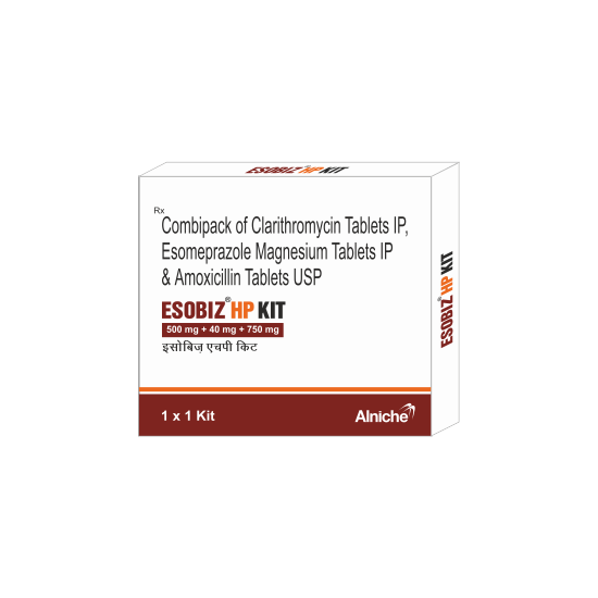 ESOBIZ HP KIT TAB – Esomeprazole + Clarithromycin + Amoxicillin