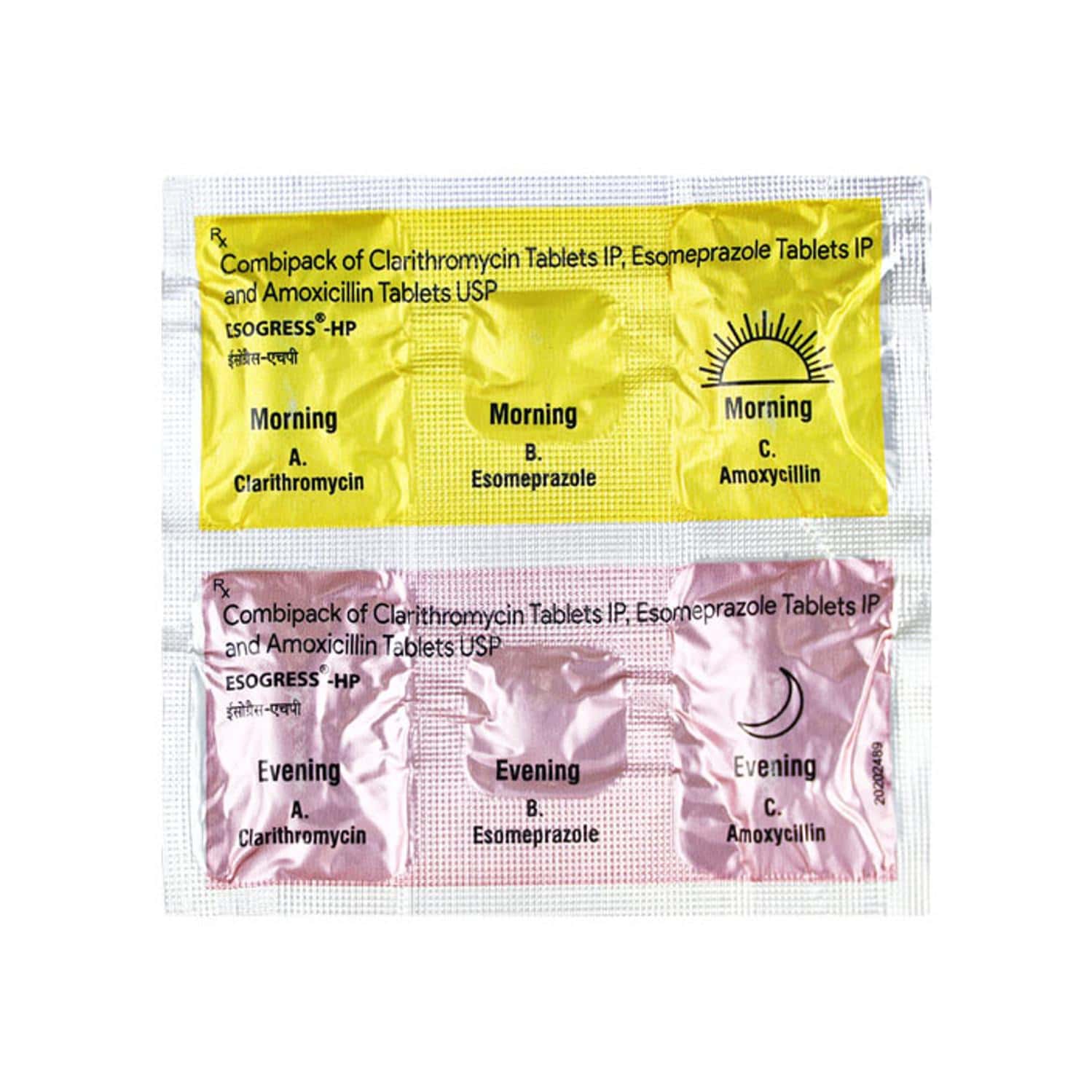 ESOGRESS-HP – Clarithromycin + Amoxicillin + Esomeprazole